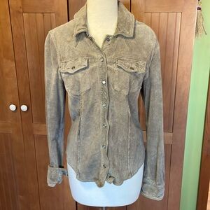 All Saints Spitalfields suede Yani shirt.